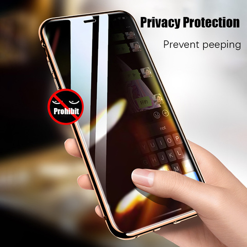 Coque de protection Anti-espion en verre magnétique pour iPhone, pour modèles XR, XS, 11, 11pro, 8, 7, 6S Plus Max, 360 ► Photo 1/6