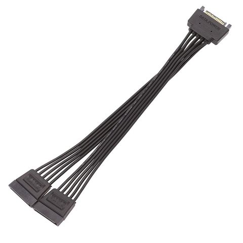 30CM SATA 15Pin mâle à femelle rallonge d'alimentation 20CM 1 à 2 HDD SSD câble d'alimentation SATA câble d'alimentation pour PC ► Photo 1/6