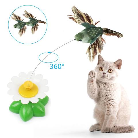 Chat jouet électrique rotatif coloré papillon oiseau drôle chien chat jouets siège pour animaux de compagnie Scratch jouet animal de compagnie chien chat Intelligence formation jouet ► Photo 1/6