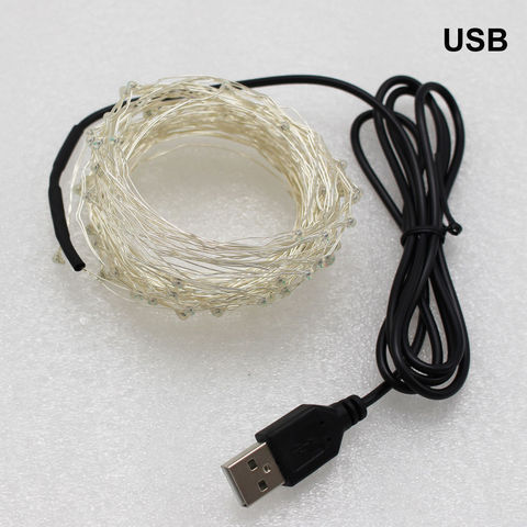 Guirlande lumineuse à 50 100LED 10M 5M USB, fil en cuivre et en argent, IP65, féerique, pour noël, mariage, fête et décor ► Photo 1/6