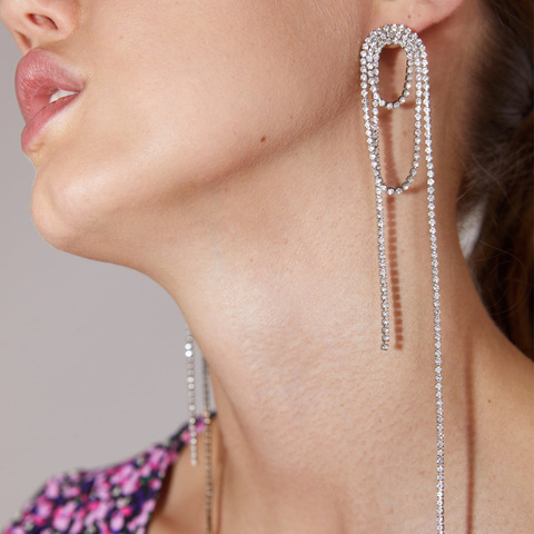 Mode multicolore cristal boucles d'oreilles femmes mariage fête boucles d'oreilles bijoux ► Photo 1/6