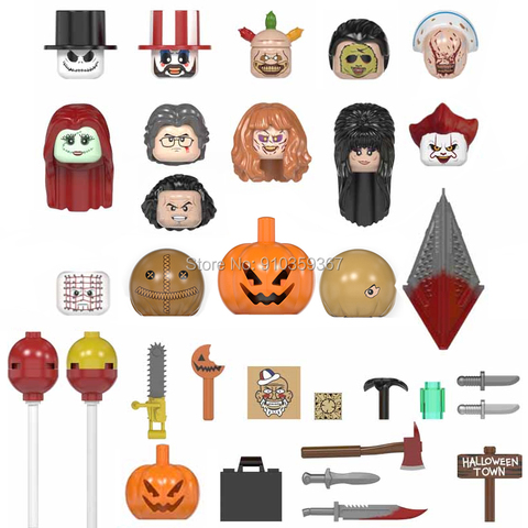 Unique vente Halloween horreur série Clown Action Figure blocs de construction figurines tête MOC jouets pour enfants cadeau WM6101 WM6102 ► Photo 1/6