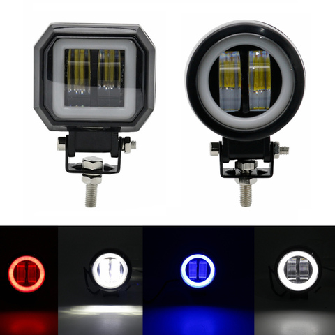 LED Brouillard Conduite Diurne Lumière Led Hors Route Led Lumière Phare 3 ''20W moto Halo LAMPES Pour Jeep ATV 12V 24V SUV Worklight POUTRES ► Photo 1/6