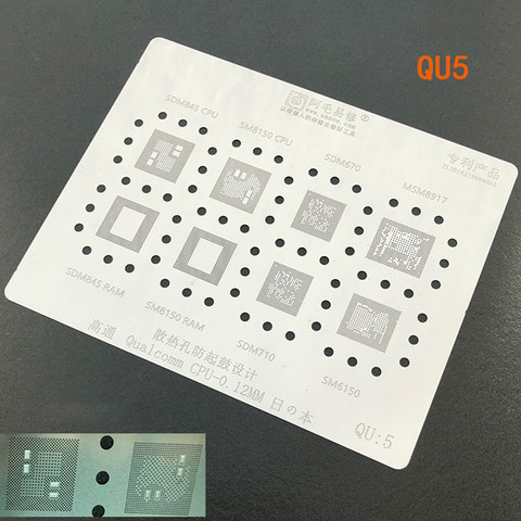 Pochoir de reballage BGA de haute qualité QU:5 pour Qualcomm SDM670/710/845/MSM8917/SM6150/8150/CPU outils de réparation de téléphone ► Photo 1/1