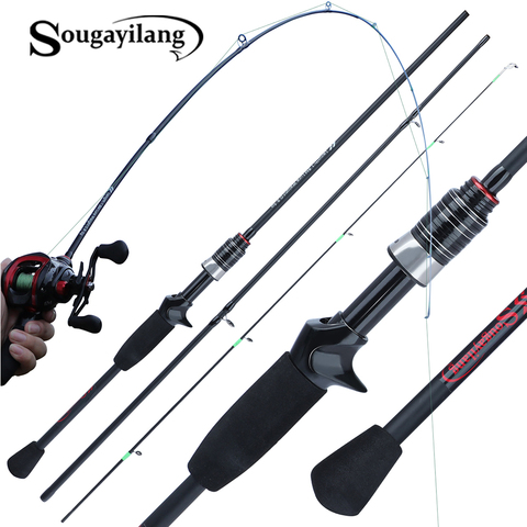 Souagyilang 1.8m coulée filature canne à pêche puissance M carbone tige pôle 3 Section en Fiber de carbone Baitcasting canne à pêche 3 pièces ► Photo 1/6