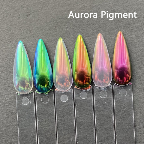 1 pot de poudre à ongles Nude série Aurora effet coquillage perle arc-en-ciel poussière scintillante poussière à ongles ultra-mince Chrome Nail Art Pigment FBZY ► Photo 1/6
