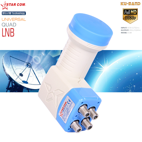 Star Com universel bande KU LNB pour récepteur Satellite antenne parabolique HD numérique 0.1dB Quad LNBF SR-4604 Tuner ► Photo 1/5