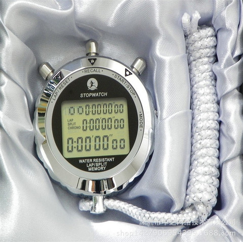 Métal numérique minuterie chronomètre sportif résistant à l'eau compteur de mémoire antimagnétique chronographe à la mode étanche minuterie ► Photo 1/6