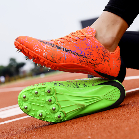 Chaussures d'athlétisme légères pour hommes et femmes, chaussures de course  à pointe d'athlétisme professionnelles
