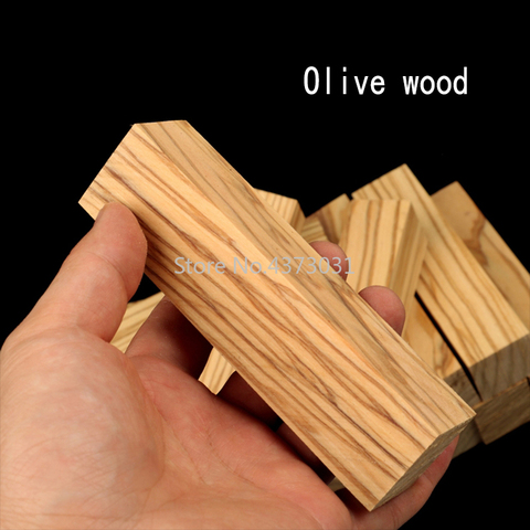 1 pièce de bois d'olive pour bricolage, matériel de manche de couteau, matières premières artisanales de plusieurs tailles ► Photo 1/5