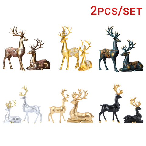 Cerf créatif 2 pièces, Couple de décoration élégante, cerf spécial, ornement pour la vinothèque, salon, maison ► Photo 1/6