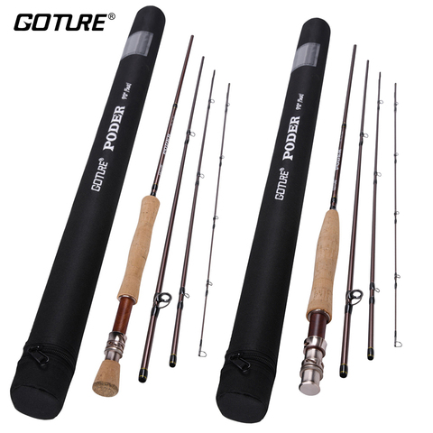 Goture – canne à pêche à la mouche de 4/5/7/8 WT, 2.7m, 9ft, en Fiber de carbone, pour truite, bar, saumon, 30 + 36T ► Photo 1/1