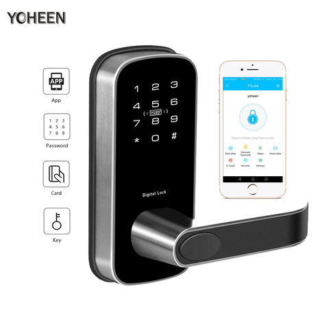 YOHEEN-serrure de porte électronique | Wifi, avec verrouillage TT, App, Bluetooth, serrure de porte, pour appartement, maison de bureau et Airbnb ► Photo 1/6