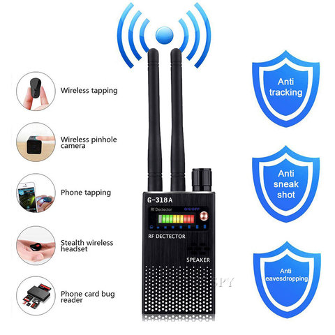 Détecteur de Signal RF à double antenne pour caméra cachée, système d'écoute sans fil, Bug Audio, GPS, GSM, Scanner Anti-espion ► Photo 1/6