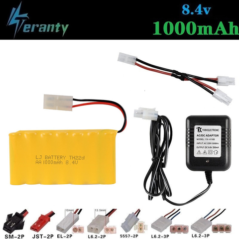 Batterie ni-cd 8.4v 1000mah + chargeur 8.4v, pour voiture jouet Rc, réservoir, Train, bateau Robot, pistolet AA 8.4v, modèle M ► Photo 1/3