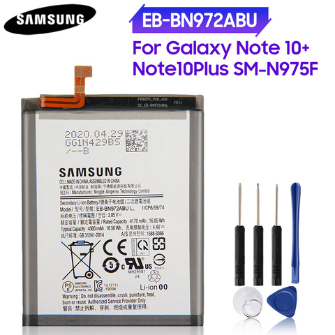 100% batterie d'origine EB-BN972ABU pour Samsung GALAXY Note 10 + Note10Plus Note 10 Note10 + Plus SM-N975F SM-N975DS 4300mAh ► Photo 1/6