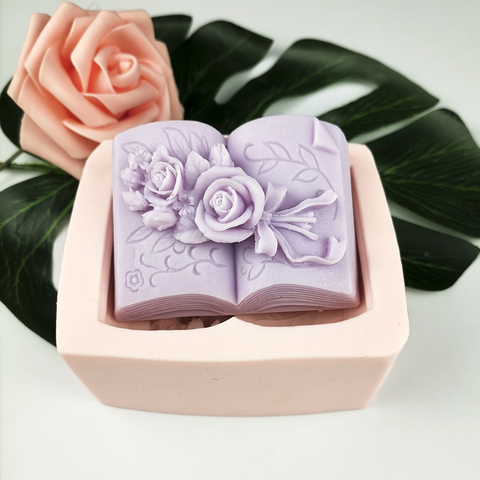 Bj – moule à savon en silicone, fleur et rose, fait à la main, en résine d'argile, pour bougie, peut être utilisé pour la décoration ► Photo 1/6