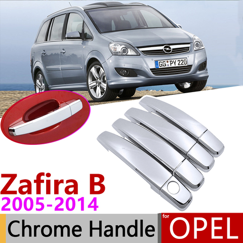 Autocollants pour poignée de porte, ensemble d'accessoires de voiture, pour Opel Zafira B Family Vauxhall 2005 ~ 2014 2006 2007 2008 2009 ► Photo 1/6
