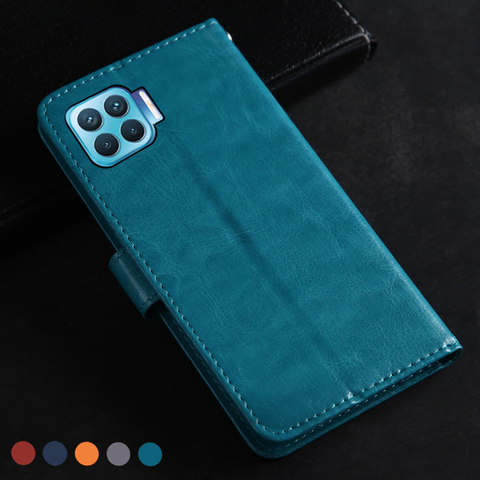 Étui à rabat en cuir pour OPPO Reno4 Lite, 6.43, Coque pour livre léger ► Photo 1/6