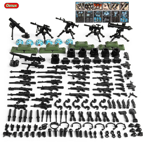 Figurines de soldats de Camouflage modernes, 6 pièces, petits blocs de construction, modèle d'arme militaire en brique, jouets MOC, cadeau pour enfants ► Photo 1/5