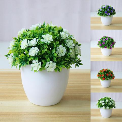 Bonsaï artificiel en pot, 1 pièce, fausses fleurs, pour un jardin, pour une scène de mariage, pour un Bouquet, pour la maison ► Photo 1/6