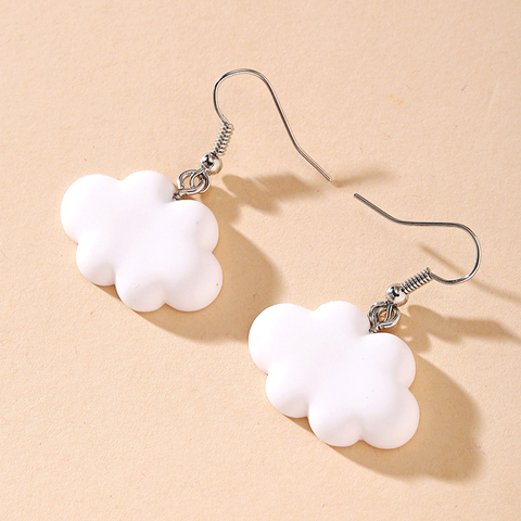 Mignon blanc nuage boucles d'oreilles nuages délicats pour les femmes filles oreille bijoux cadeau cadeaux en gros ► Photo 1/6