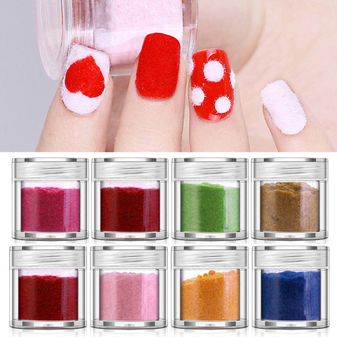 Poudre à ongles en velours, 1 boîte de 10ML, paillettes colorées, décoration ► Photo 1/3