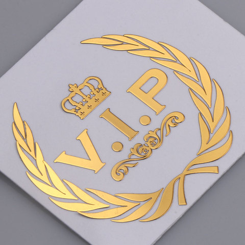 Voiture style 3D VIP couronne emblème métal Nickel Badge autocollant Automobile carrosserie décoration décalcomanie pour ordinateur portable et téléphone portable accessoires ► Photo 1/5