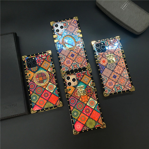 Étui carré à carreaux de marque de paillettes de luxe pour Huawei Mate 20 Pro Mate 30 40 P40 P30 Lite P20 Honor 30S V30 8X Y6 Y7 Y9 housse de téléphone ► Photo 1/6