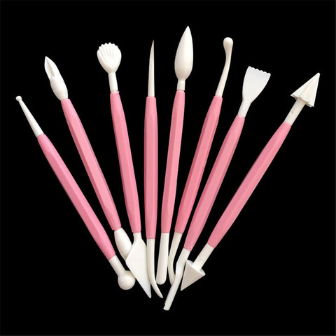 8 pièces/lot en plastique Poly forme chabpey outils ensemble pour façonner l'argile jouer pâte jouets argile sculpture ensemble polymère pâte à modeler outils ► Photo 1/6