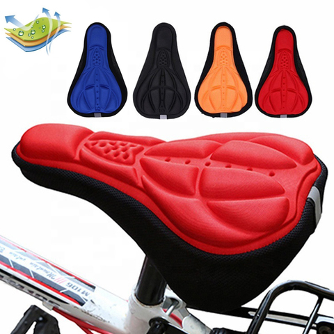 Selle de vélo souple 3D de 28x16cm, 4 couleurs, housse de siège de vélo vtt, coussin éponge épais, coussin respirant d'extérieur ► Photo 1/6