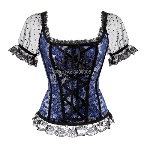 Caudatus-bustier pour femmes, corset avec manches, sangle sur l'épaule hauts corset, gilet grande taille à lacets, corset ► Photo 1/5