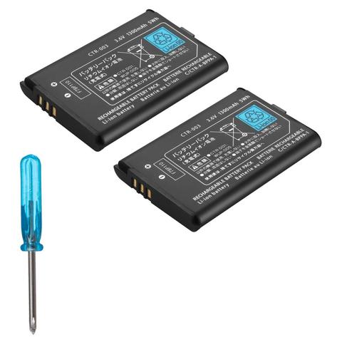 2 pièces 1300mAh CTR-003 batterie de remplacement pour Nintendo Switch Pro contrôleur sans fil 3DS batteries rechargeables ► Photo 1/4