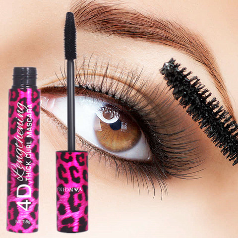 Mascara 4d en Fiber de soie pour les cils, outil de maquillage, Long, bouclé, noir, étanche ► Photo 1/6