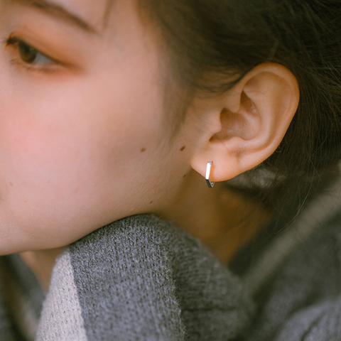 ZHOUYANG Simple géométrie boucles d'oreilles pour femmes OL Mini Zircon couleur argent sans allergie cadeau quotidien bijoux de mode KAE326 ► Photo 1/6