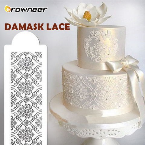 2 Style gâteau côté Cupcake pochoir gâteau damassé dentelle bordure Sugarcraft décoration gâteau moule en plastique cuisson gâteau décoration outil ► Photo 1/6