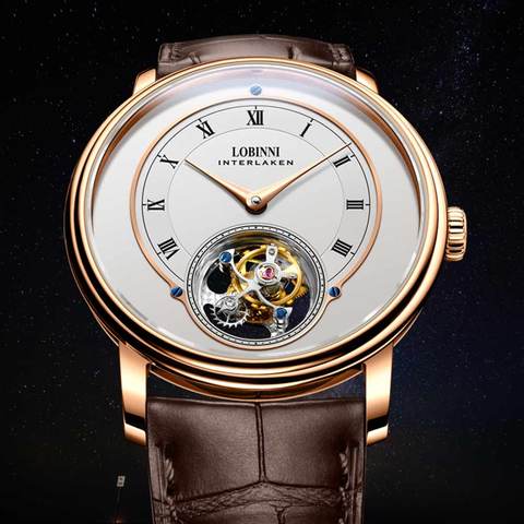 Lobinni – montre mécanique de luxe pour hommes, marque de luxe, Tourbillon, squelette, Business, étanche, 8882 ► Photo 1/6