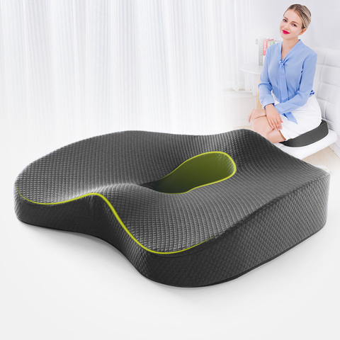 Coussin de Siège En Mousse à mémoire Oreiller Coussin de Chaise Coussin De Siège Voiture Hanche Oreiller de Massage Chaise De Bureau tampons Soutien Orthopédique Soulagement De La Douleur ► Photo 1/6