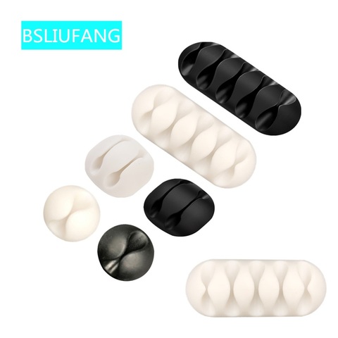 Silicone USB câble organisateur câble enrouleur bureau bien rangé gestion Clips support de câble pour souris casque fil organisateur ► Photo 1/6