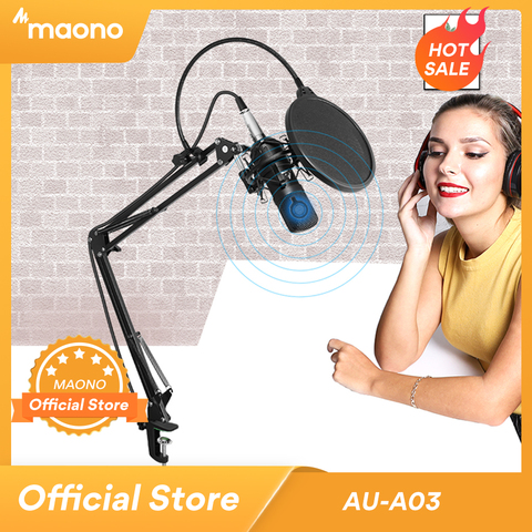MAONO AU-A03 micro Studio professionnel Kit condensateur micro micro Podcast cardioïde pour jeux karaoké enregistrement YouTube ► Photo 1/6