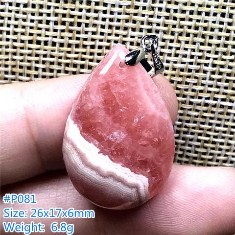 Pendentif en Rhodochrosite rouge naturel, bijoux pour femmes et hommes, porte-bonheur, amour, cadeau, perles goutte d'eau, pierre de cristal, pierre précieuse argentinienne AAAAA ► Photo 1/6