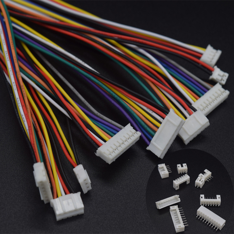 10 ensembles/lot Micro JST PH PH2.0 2.0mm pas connecteur 2/3/4/5/6/7/8/9/10 P broche câble d'alimentation 26AWG longueur mâle femelle prise ► Photo 1/5