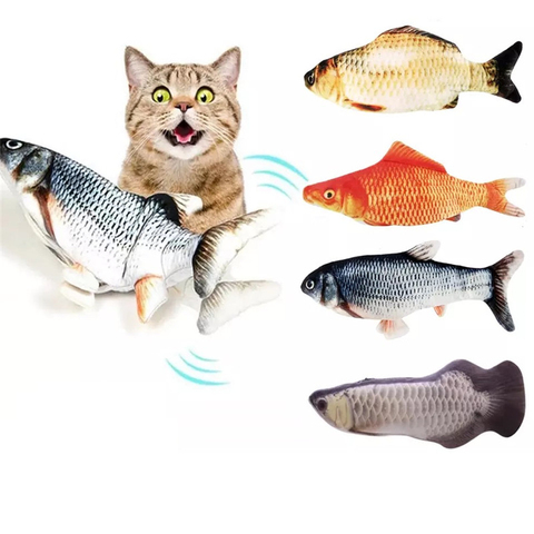 Jouet électronique en forme de poisson flippant 3D, chargement USB, Simulation de jeu interactif, accessoires pour chats, cataire, chaton ► Photo 1/6