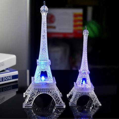 S/M/L romantique France Mini iffels tour LED à changement de couleur veilleuse maison chambre fête lampe décor décor à la maison cadeaux de noël ► Photo 1/6