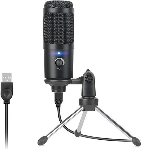 Microphone de Studio professionnel Usb filaire condensateur karaoké micro ordinateur Microphones support anti-choc + capuchon en mousse + câble pour ordinateur portable ► Photo 1/6