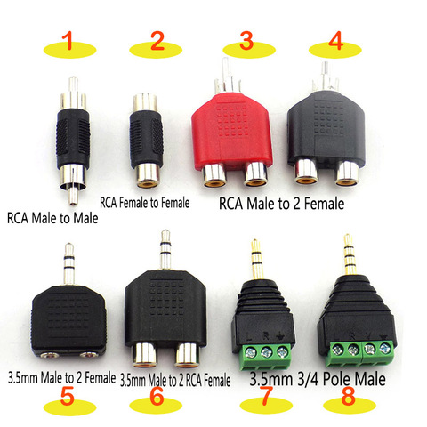 Adaptateur prise RCA mâle vers femelle 3.5mm AV connecteur Audio 2 en 1 casque stéréo double casque Audio Plug accessoires ► Photo 1/6