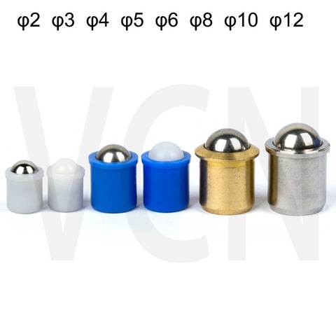 Piston à ressort modèle lisse avec collier et boule, acier inoxydable, laiton, plastique, POM, tout en stock, VCN410 ► Photo 1/6