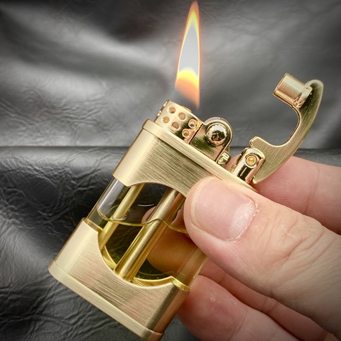 Zorro – briquet kerosene transparent, bac à huile créatif, ancienne roue de broyage, portable, en métal, pour fumer (sans huile) ► Photo 1/6