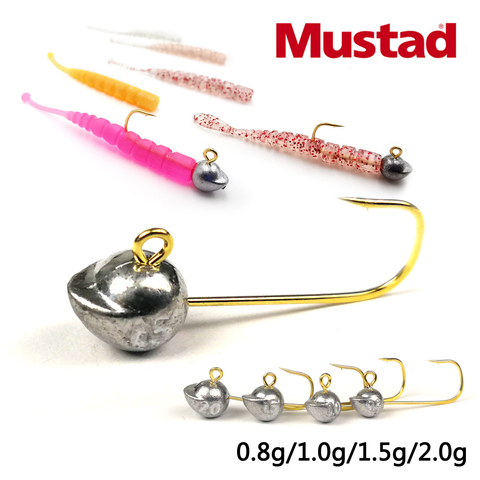 Mustad – lot de 5 hameçons de pêche AJING, leurre souple de type poisson nageur, tête plombée, tête plombée, ultraléger, 2022-0.8g, nouveauté 2.0 ► Photo 1/6