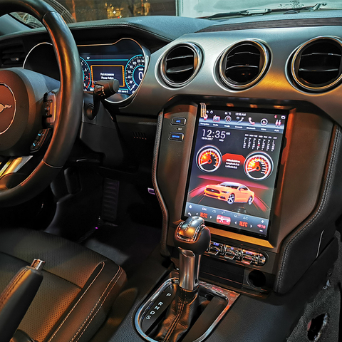 Autoradio multimédia Tesla Android 2015, Navigation GPS, lecteur stéréo, unité centrale pour voiture Ford Mustang 2016, 2017, 2022, 2022 ► Photo 1/6